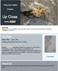 For those who are local, I hope you'll consider joining us tonight, or coming to se e the show while it's up. This site will soon expand to include Shelley's photos and upcoming events.